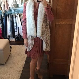 Anthropologie Fur Lined Vest